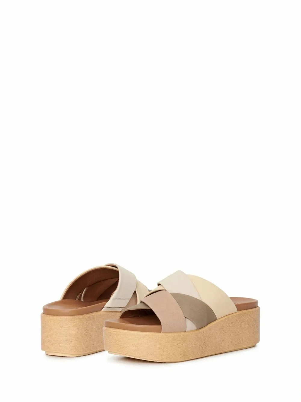 Lucky Brand Dikona Wedge Neutral Multi-Panel Platform Slide